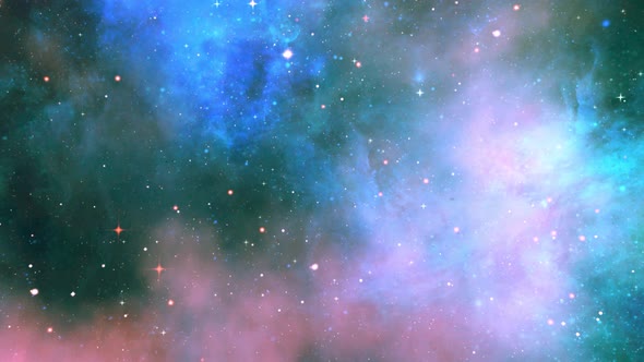 Colorful Space Nebula Flight