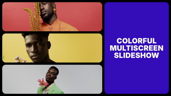 Colorful Split Screen Slideshow broadcast-packages template preview