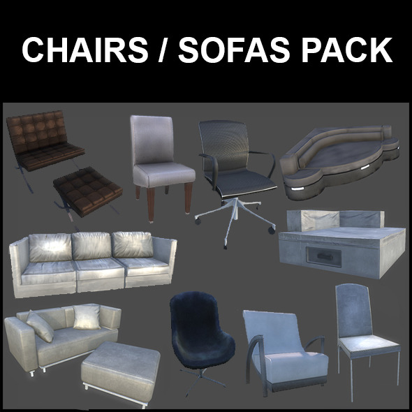 Chairs and Sofas Pack - 3DOcean Item for Sale