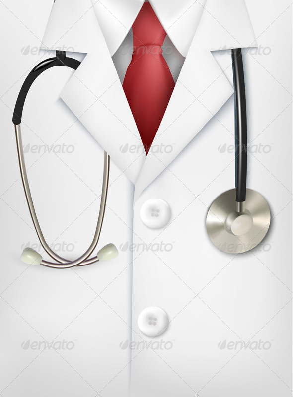 Close up of a Doctors Lab Coat, Vectors GraphicRiver