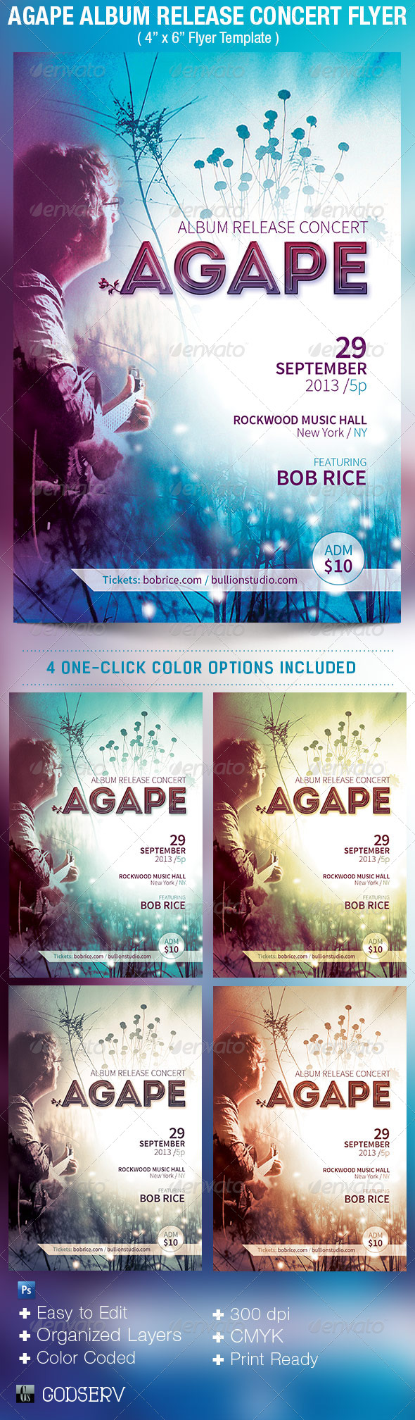 Agape Album Release Concert Flyer Template - Concerts Events
