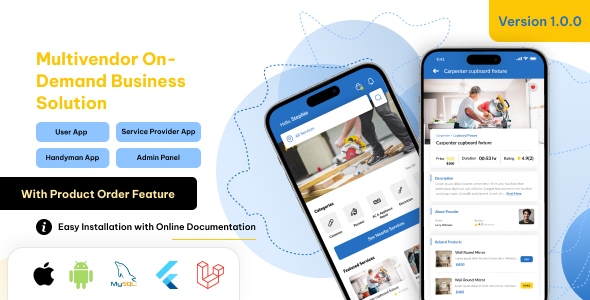 HandyHue - Handyman App, Multi Provider On Demand App, Service Booking App, Home Service App