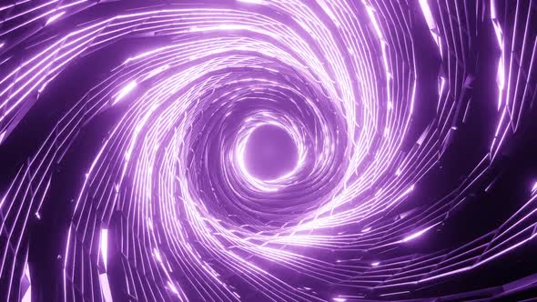 HD Flight in abstract sci-fi tunnel seamless loop. Futuristic motion graphics, high tech background