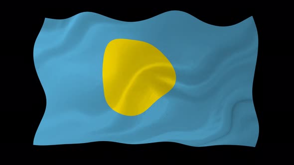 Flag Of Palau Flag Wavy National Flag Animation