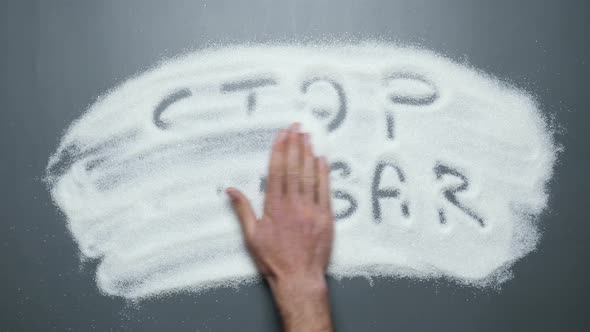 Stop sugar handwriting revealing. Sugar free. White death. Stop diabetes. alt