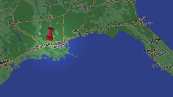 Louisiana state on map 4K alt