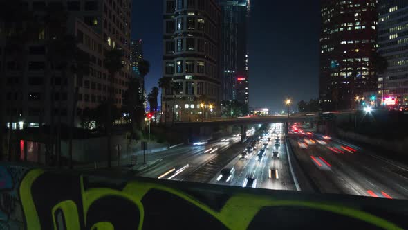 Downtown City Traffic at Night alt