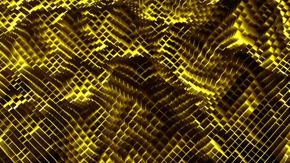 Gold Square Waves Loop, 4K