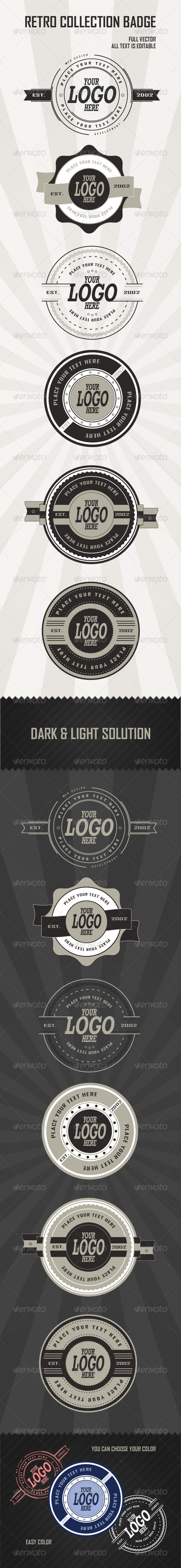 Retro Badges Collection - Badges & Stickers Web Elements
