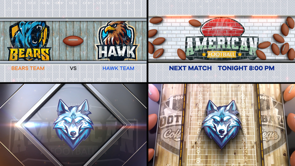 American Football Bumper 4 (4-Bumpers) Logo Stings template preview