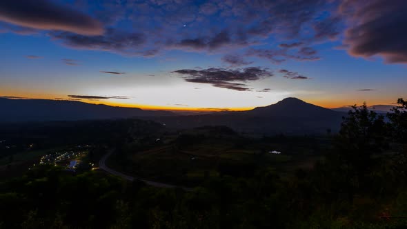 sunrise at high mountain in morning