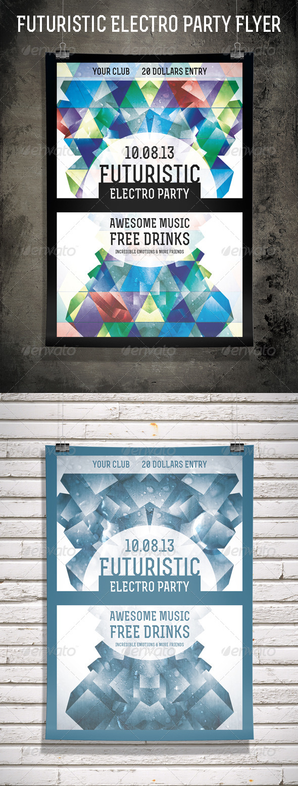 Futuristic Electro Party Flyer - Clubs & Parties Events