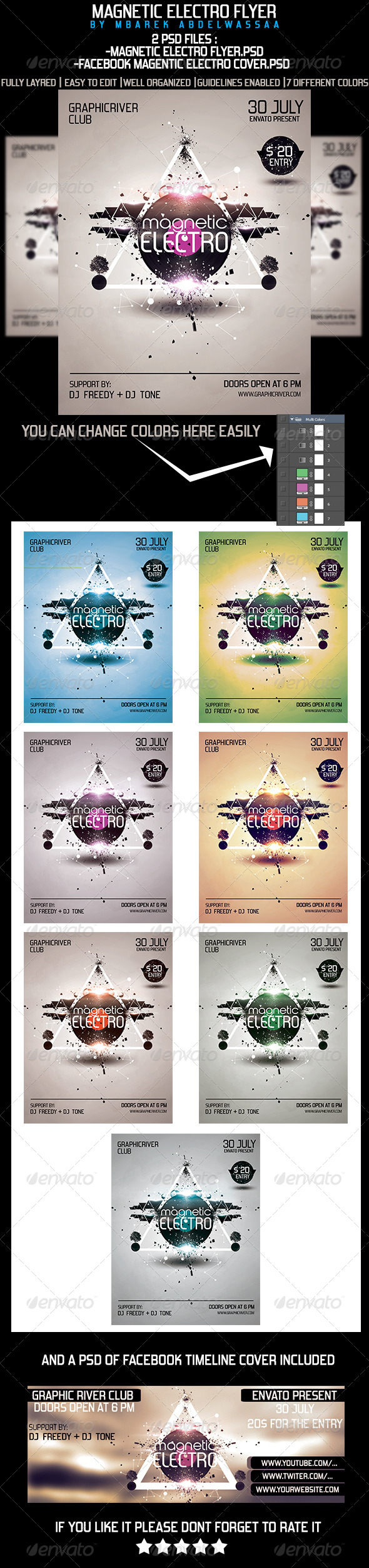 Electro Magnetic Flyer - Clubs & Parties Events