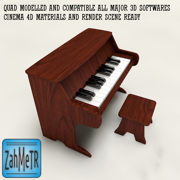 Miniature Piano Toy - 3Docean 5257693