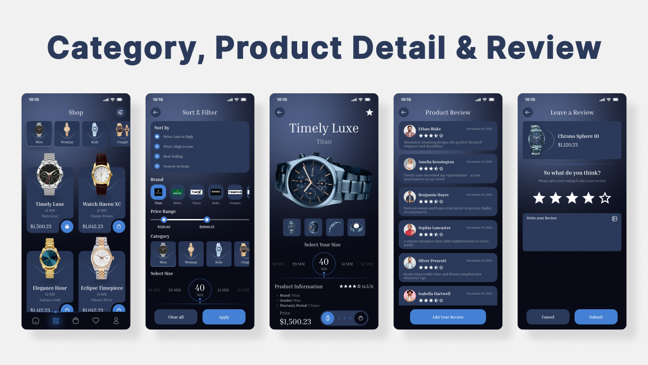 WristLuxe - D2C Watch eCommerce Store Flutter Mobile App Template ...