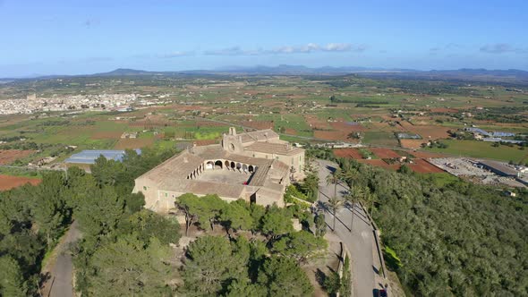 Aerial shot of santuario de monte-sion