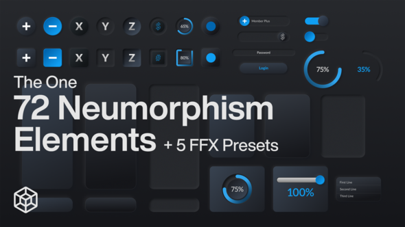 The One - 72 Neumorphism Elements Elements template preview