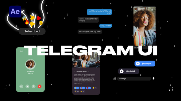 Telegram UI Titles template preview