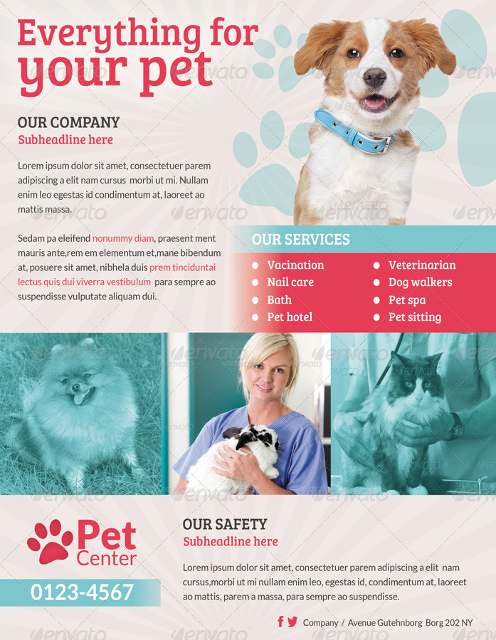 Pet Services Flyer/ Print ad, Print Templates | GraphicRiver