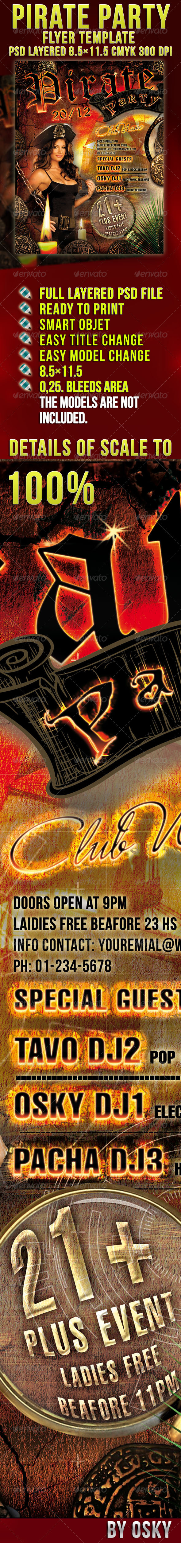 Pirate Party Flyer - Clubs & Parties Events
