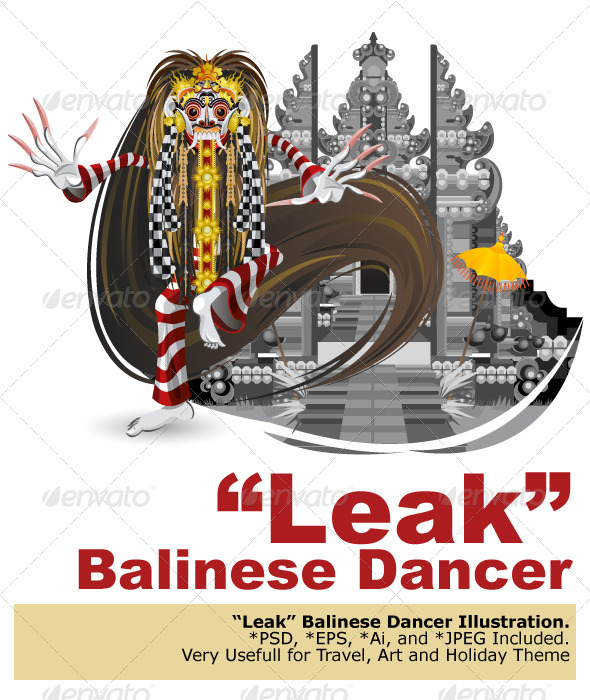 Leak Traditional Bali Dance - Characters Vectors