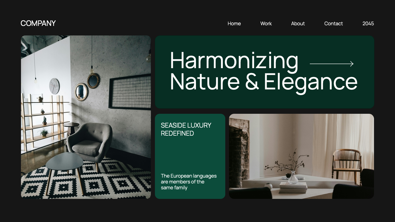 Black Green Modern Interior Design Presentation, Presentation Templates