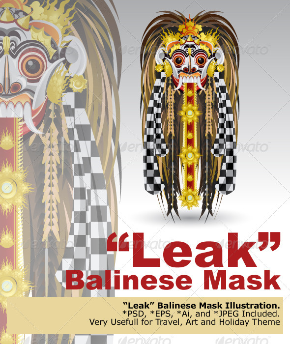 Leak Traditional Bali Demon Mask - Characters Vectors