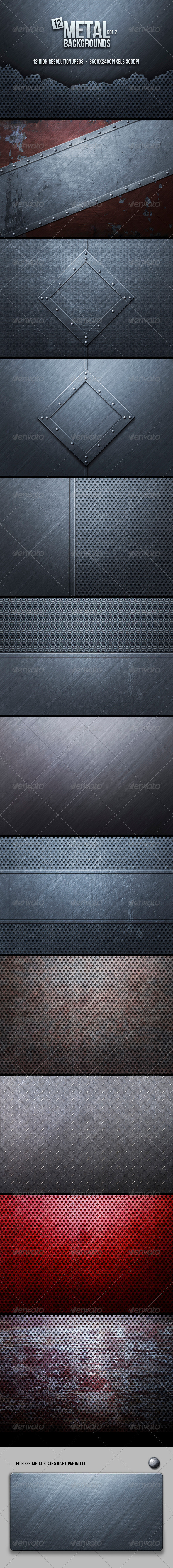 Metal Backgrounds Col2 - Backgrounds Graphics