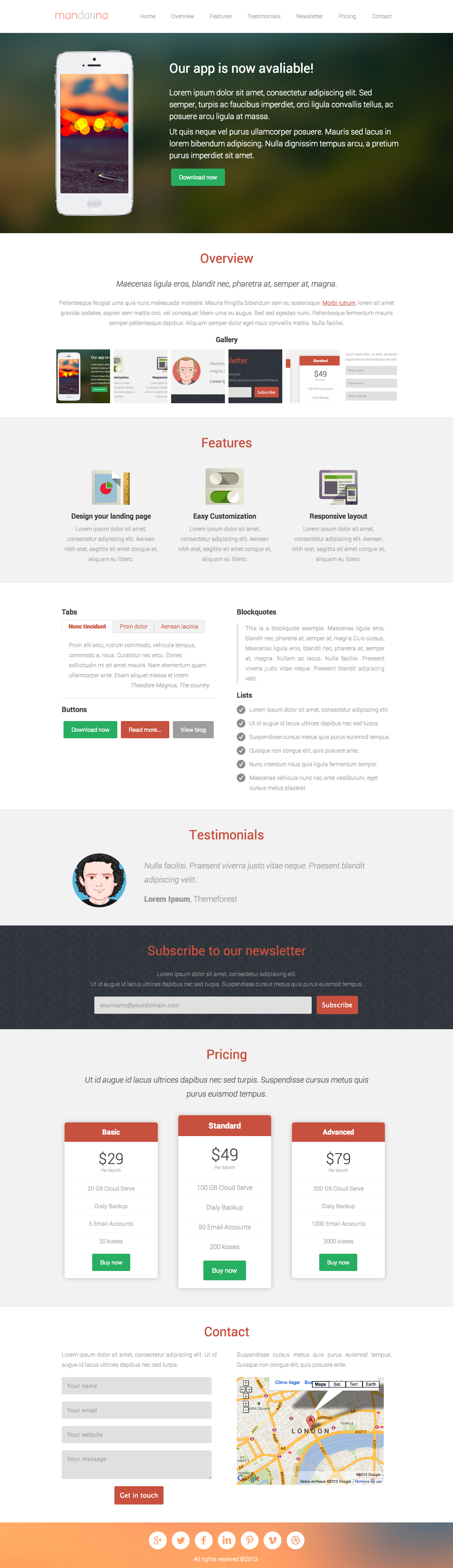 responsive landing pages templates