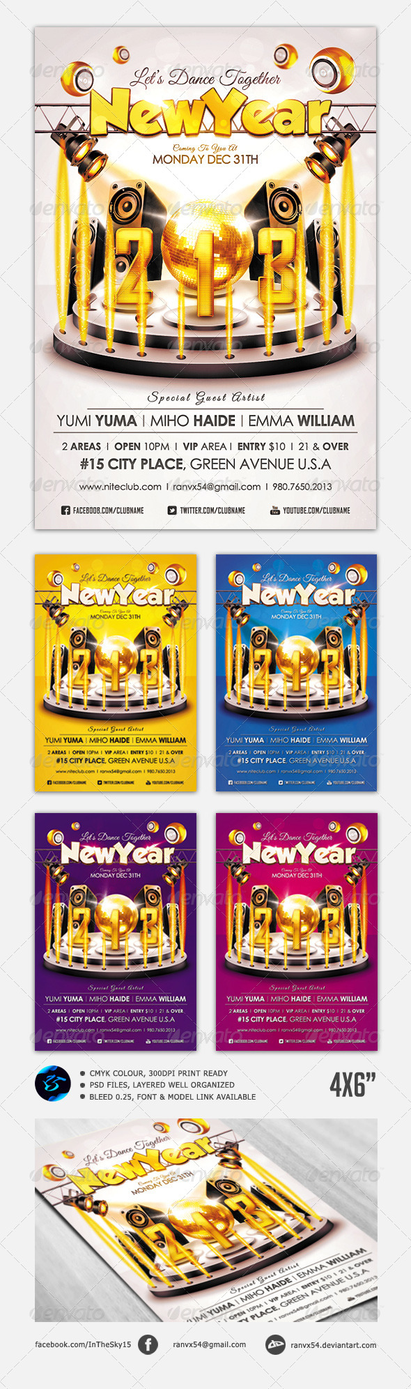 New Year Flyer Template - Clubs & Parties Events