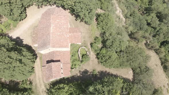 Aerial view of Saint Shio monastery in Telavi, Georgia 2021 alt