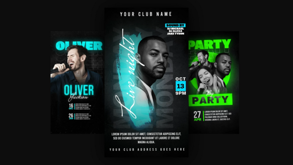 Party Instagram Stories/Reels Openers template preview