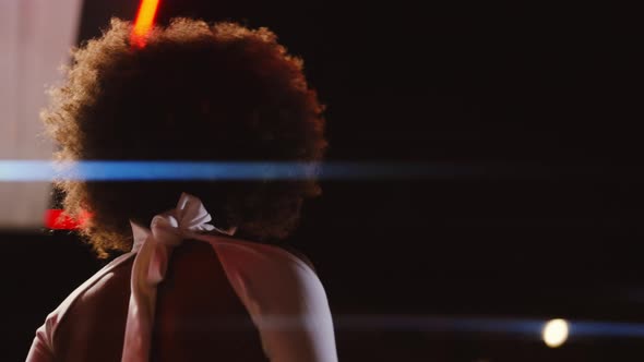 Woman With Afro In White Walking To Red Ferrari 348 TB alt