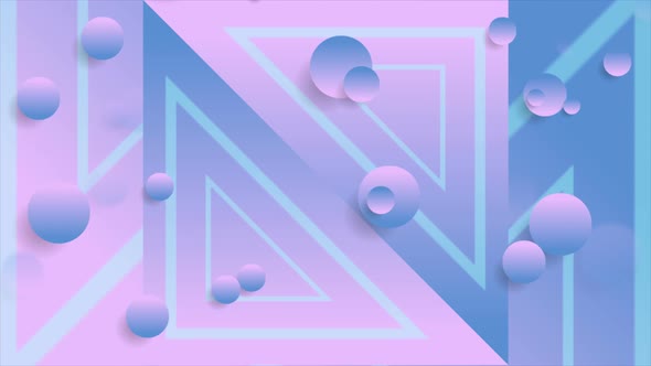 Blue Pink Abstract Neon Geometry