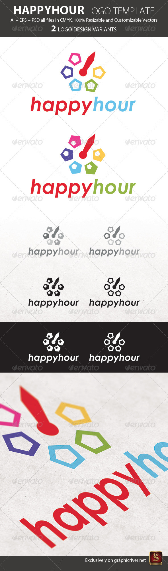 Happy Hour Logo Template - Abstract Logo Templates