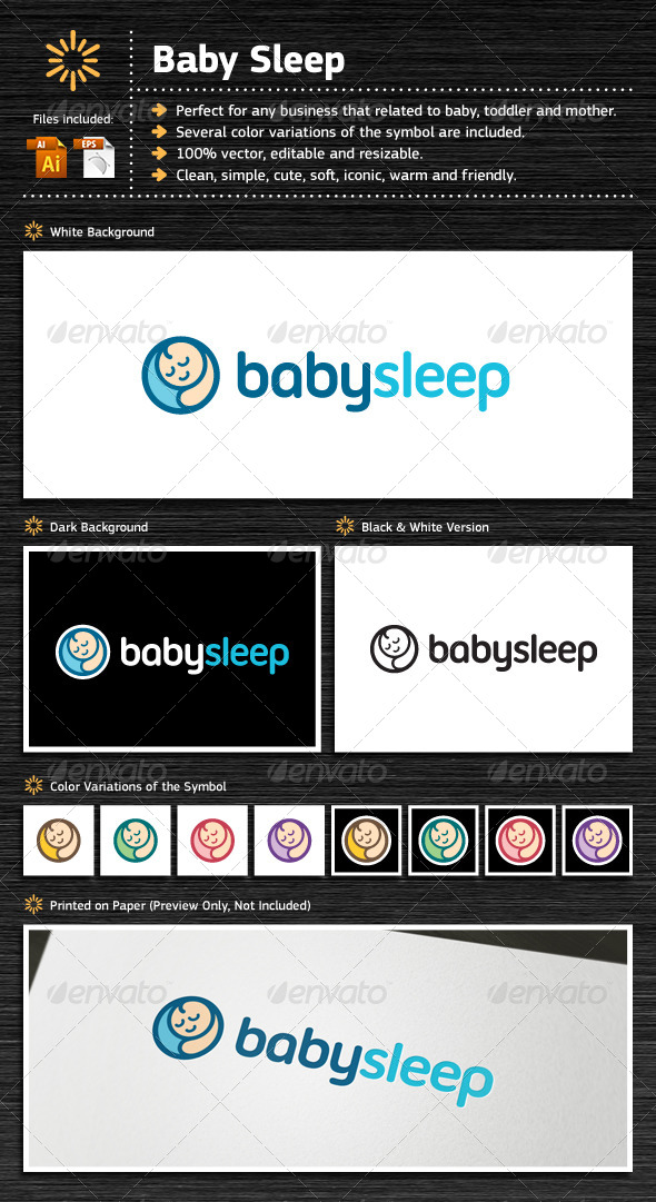 Baby Sleep - Humans Logo Templates