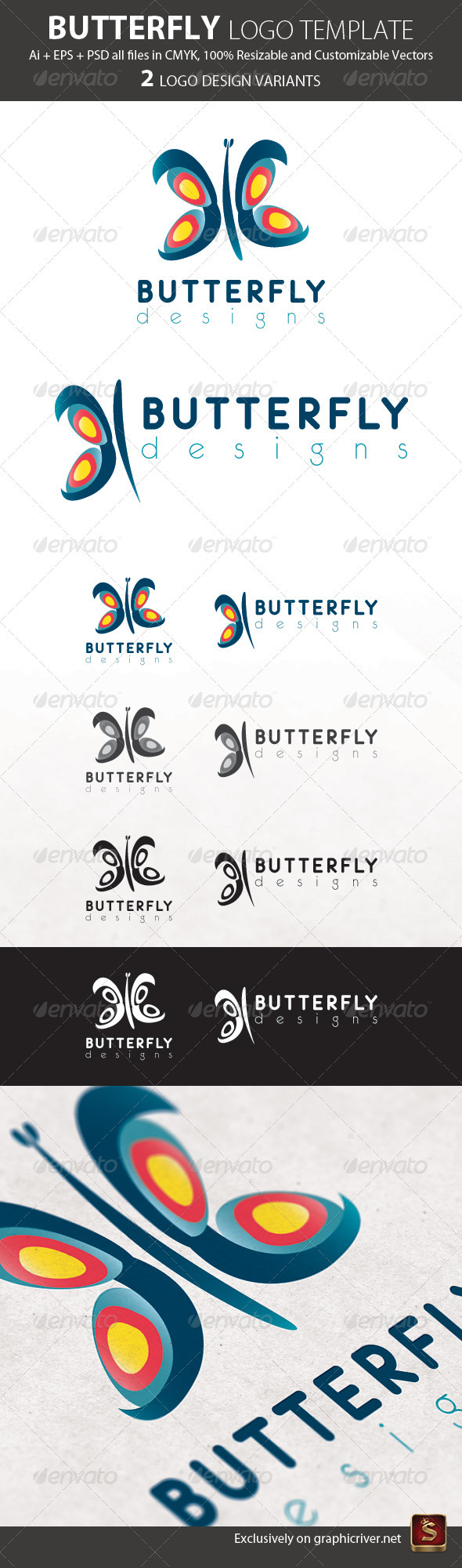 Butterfly Logo Template - Animals Logo Templates