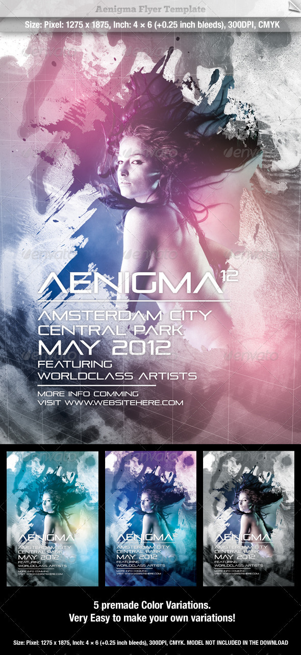 Aenigma Flyer Template - Clubs & Parties Events