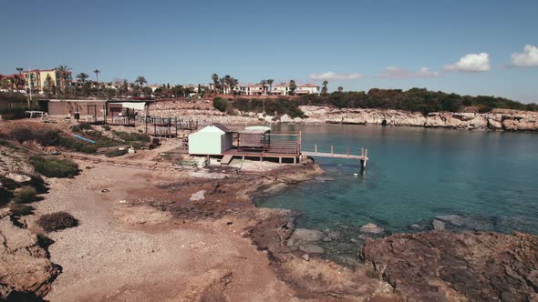 Drone  Aerial Footage Protaras Cyprus Sea Holiday Resort Ocean Turquoise Coast Beach Vacation alt