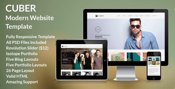 Cuber - Modern Multipurpose Minimal Site Template - Creative Site Templates