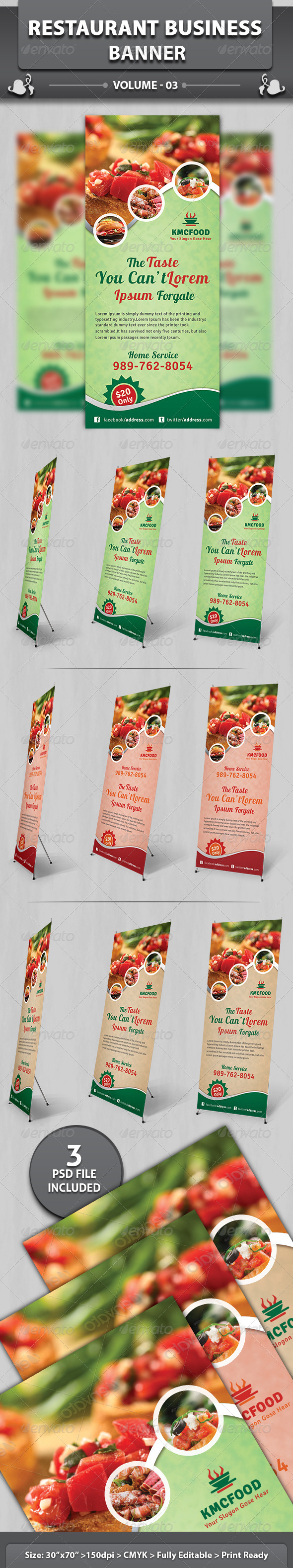 Restaurant Business Banner | Volume 3 - Signage Print Templates