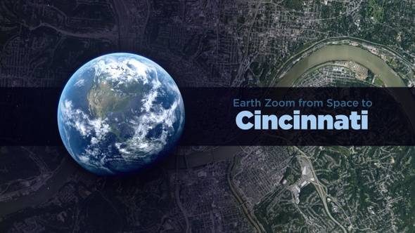 Cincinnati (Ohio, USA) Earth Zoom to the City from Space