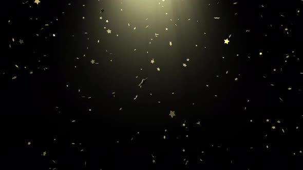 Golden snowflakes, stars in divine, magical rays.