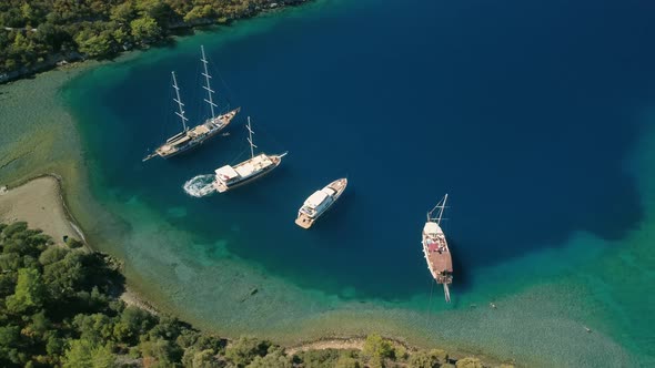 Drone Overflying the Islands in Turkey Fethiye