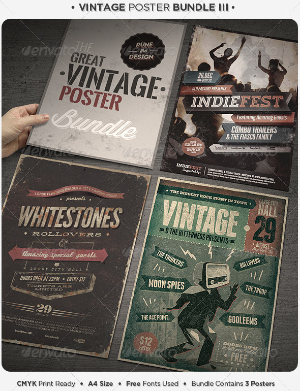 Vintage Poster Bundle III - Concerts Events
