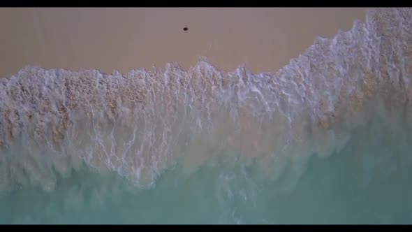 Aerial drone shot seascape of luxury sea view beach voyage by blue ocean and white sandy background  alt