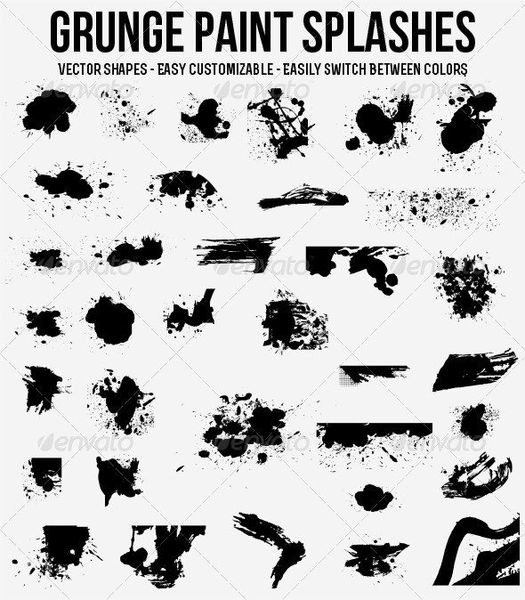 Grunge Paint Brushes - Decorative Symbols Decorative