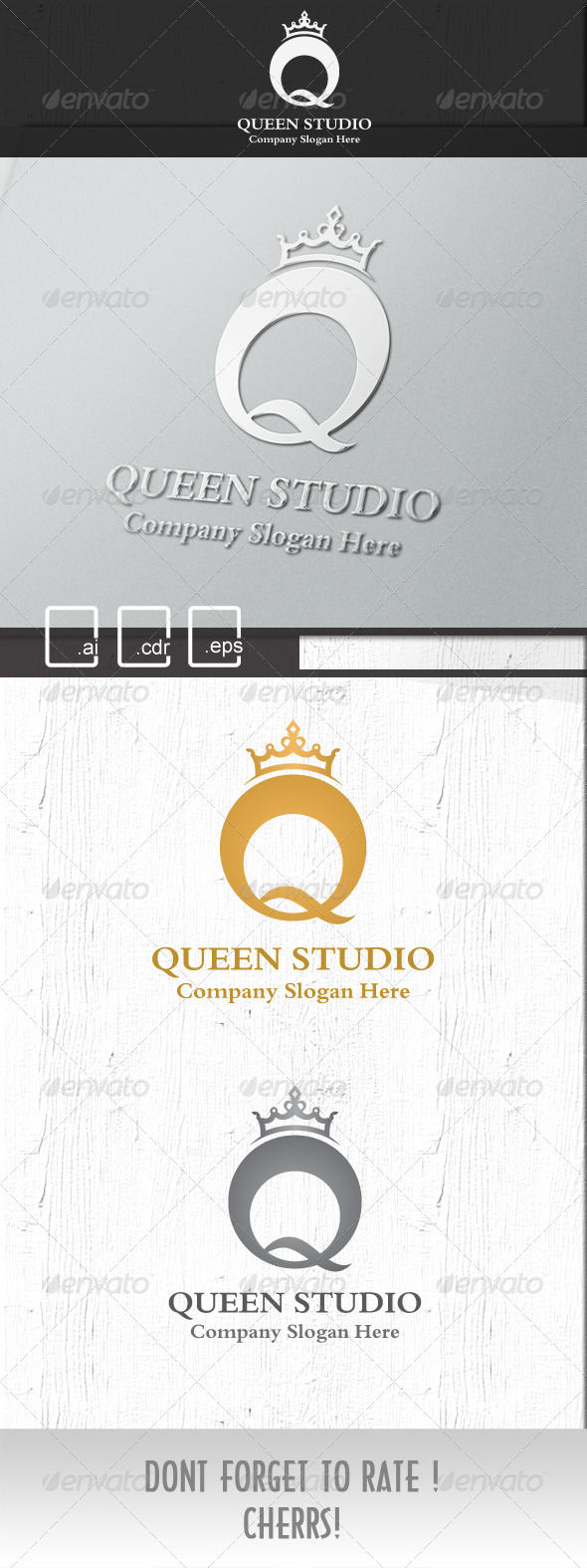 Queen Royal Studio logo - Crests Logo Templates