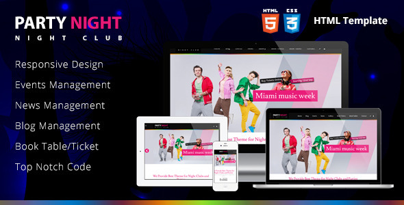 Wonderful Party Night - Night Club HTML Template