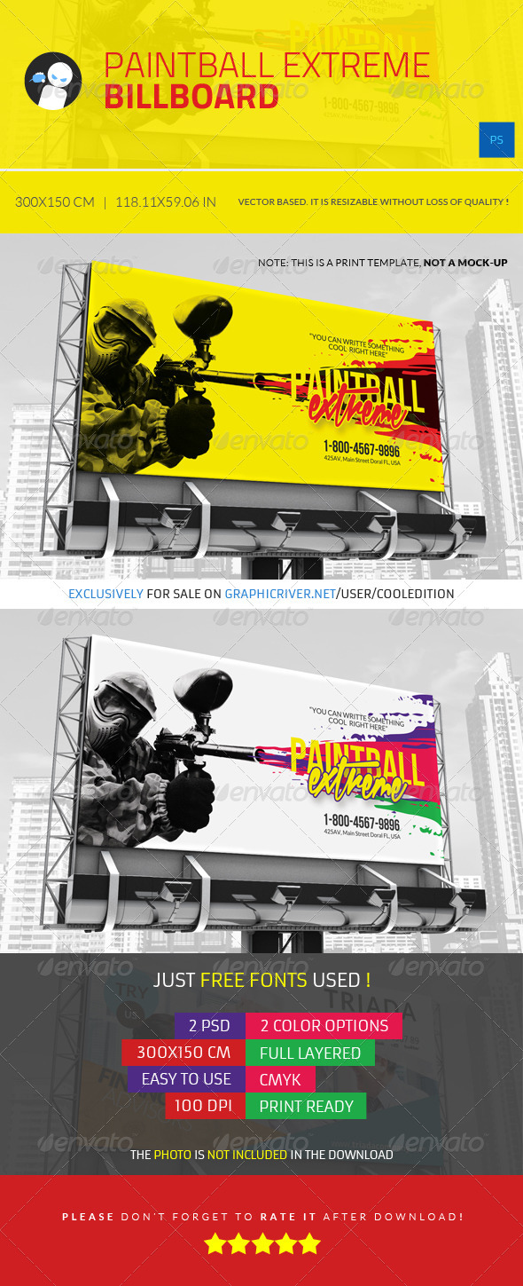 Paintball Extreme - Billboard - Signage Print Templates